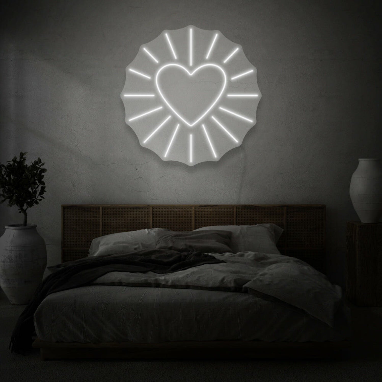 Heart With Rays Led Neon Sign | Shineneon