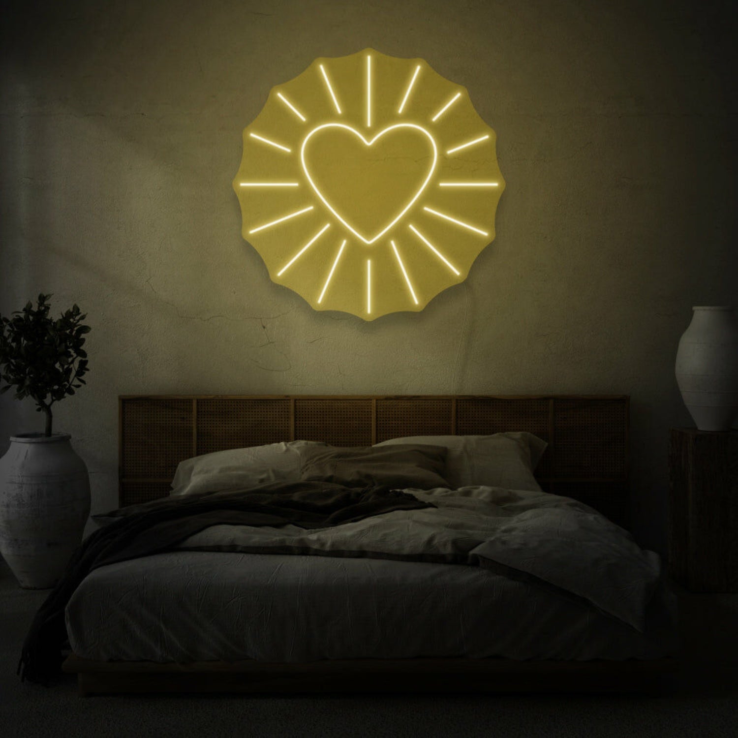 Heart With Rays Led Neon Sign | Shineneon