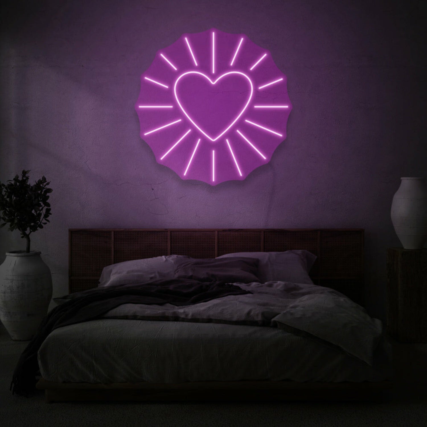 Heart With Rays Led Neon Sign | Shineneon