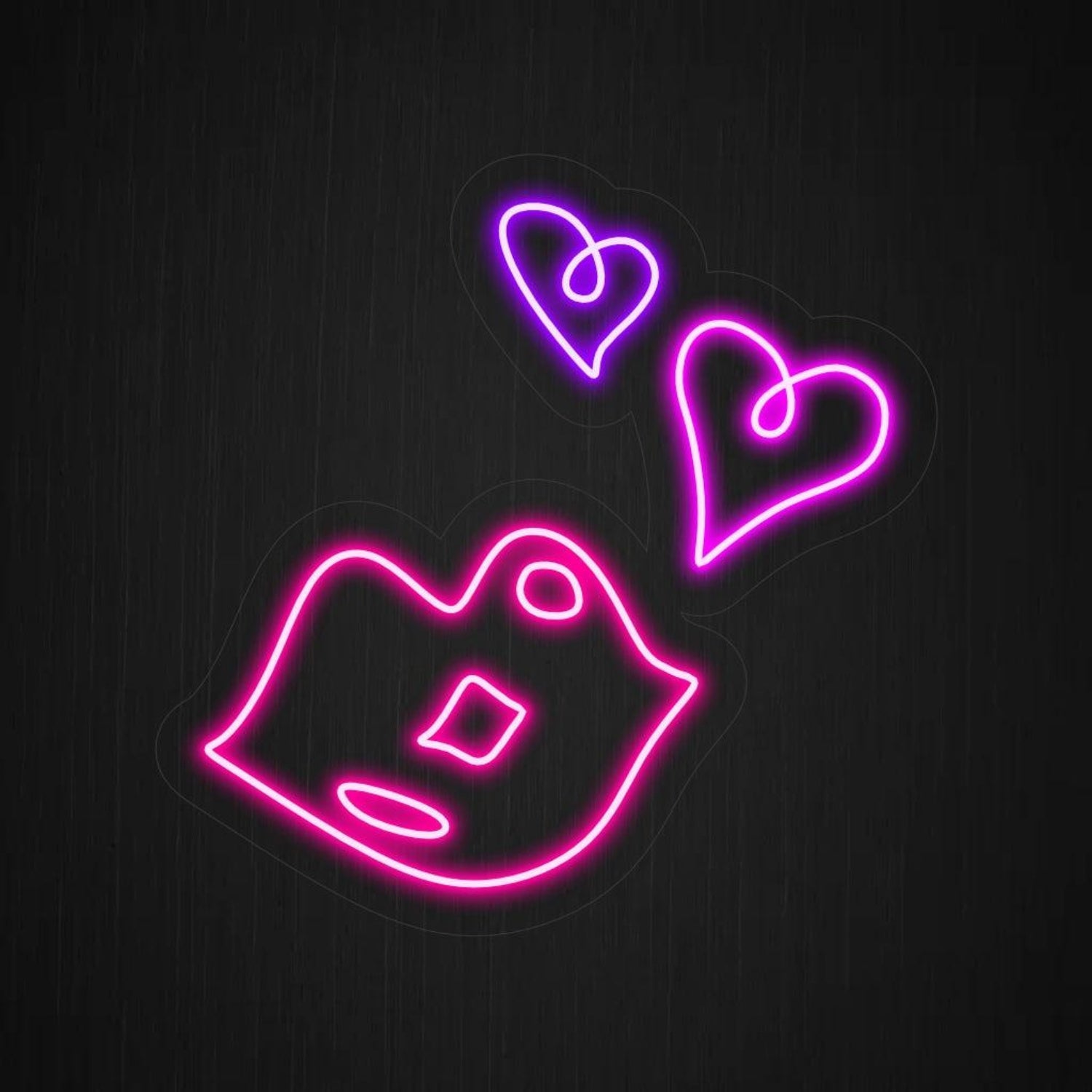 Hearts Lips Pink Purple Led Neon Sign Bar Cafe Room Decor | Shineneon