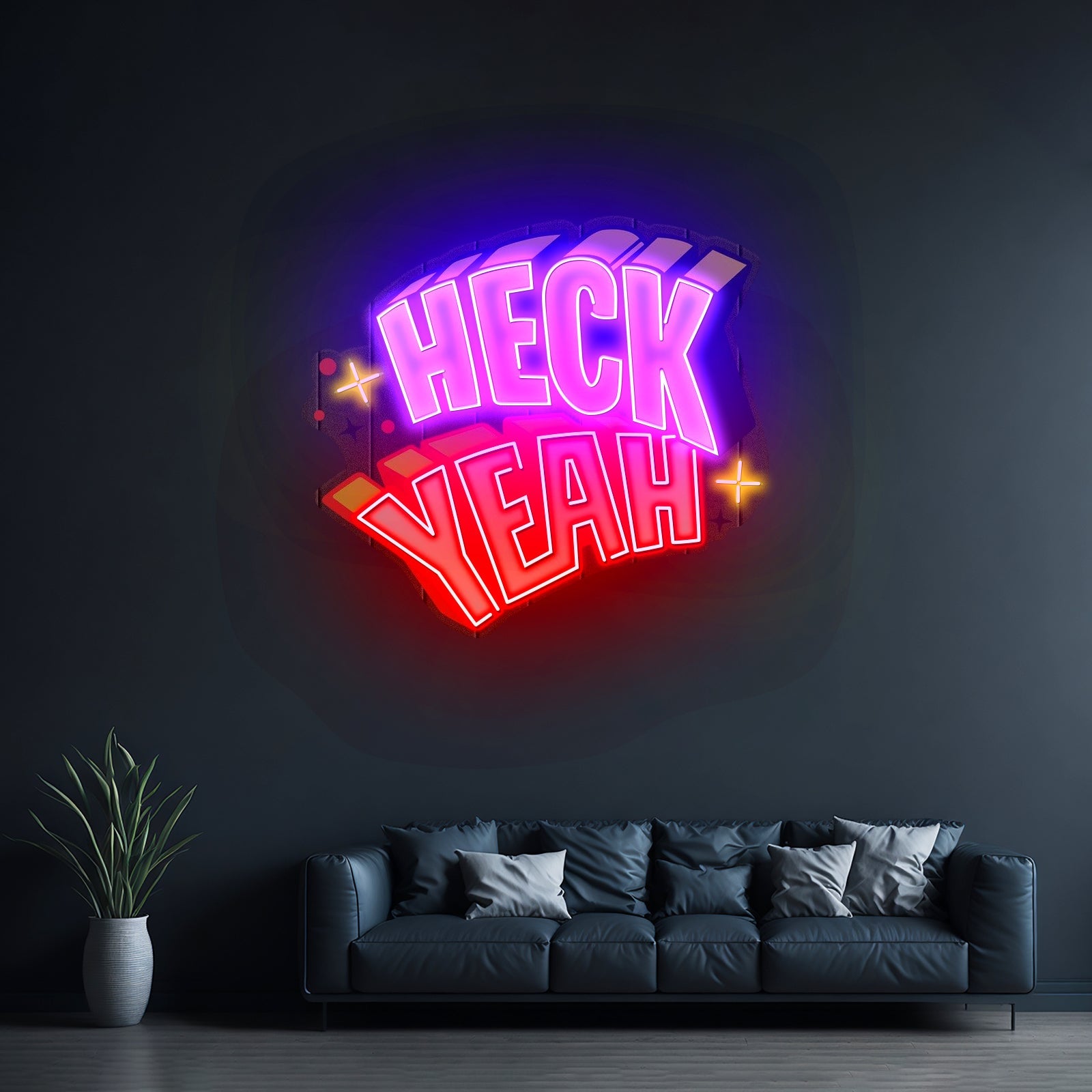 Heck Yeah Custom Led Signs Artwork For Sale - Shineneon