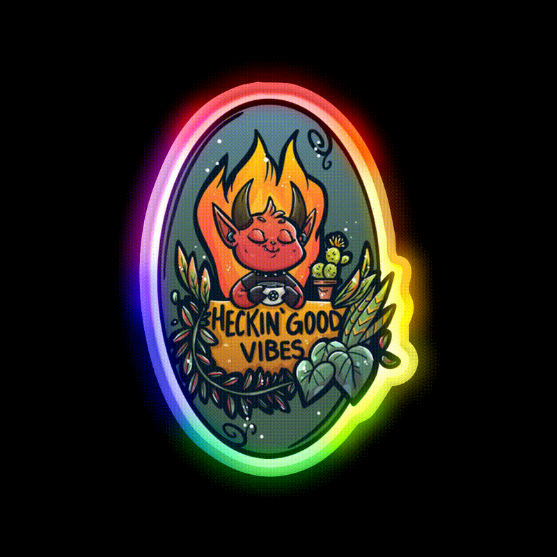 Heckin Good Vibes Cafe Led Neon Sign Espresso Bar Art Rgb Color
