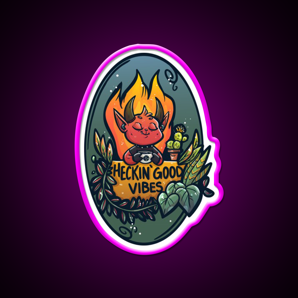 Heckin Good Vibes Cafe Led Neon Sign Espresso Bar Art Rgb Color