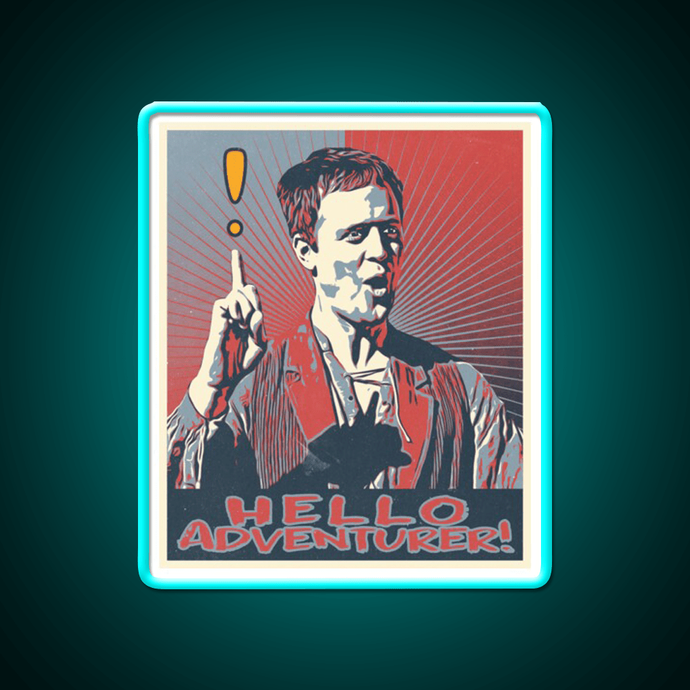 Hello Adventurer Epic Npc Man Welcome Led Neon Sign Open Sign Rgb Color - Shineneon
