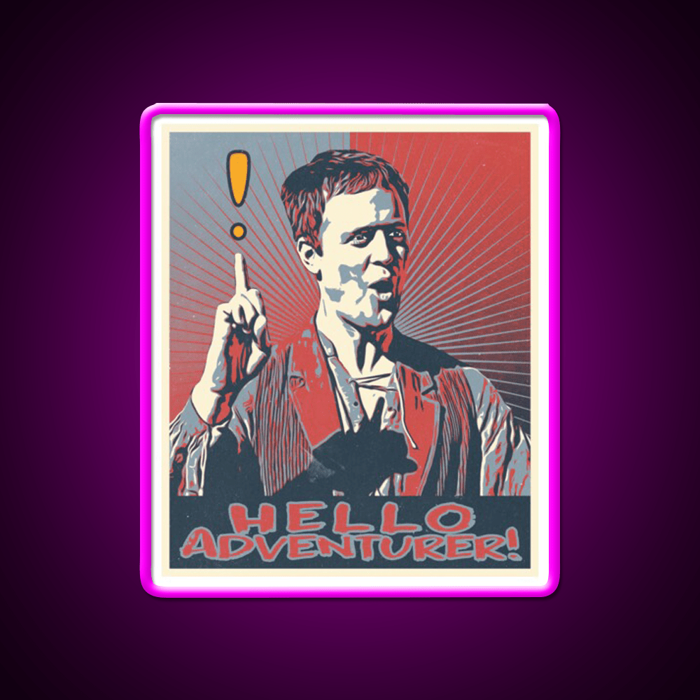 Hello Adventurer Epic Npc Man Welcome Led Neon Sign Open Sign Rgb Color - Shineneon