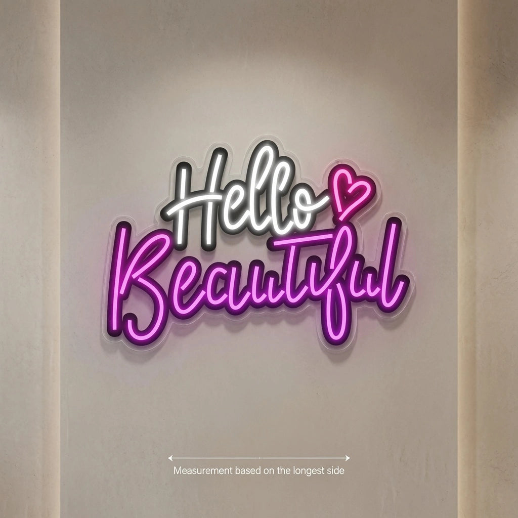 Hello Beautiful LED Neon Sign Wall Neon Sign - 04 Size Image