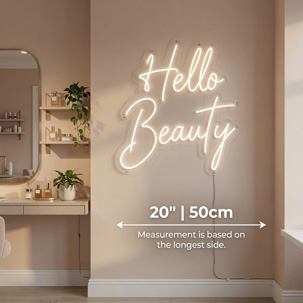 Hello Beauty Business LED Neon Sign - 03 Real Lifestyle Scene