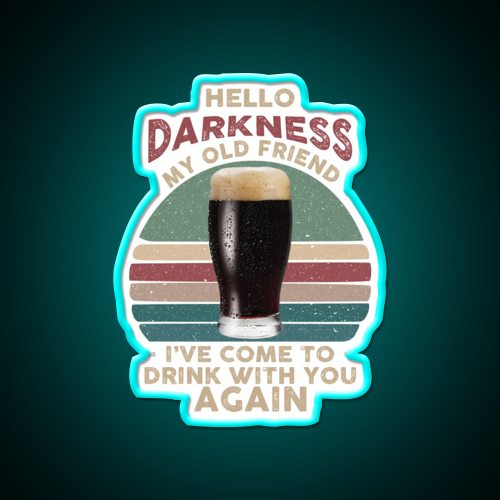 Hello Darkness My Old Friend Beer Bar Decor Led Neon Sign Rgb Color - Size and dimension reference