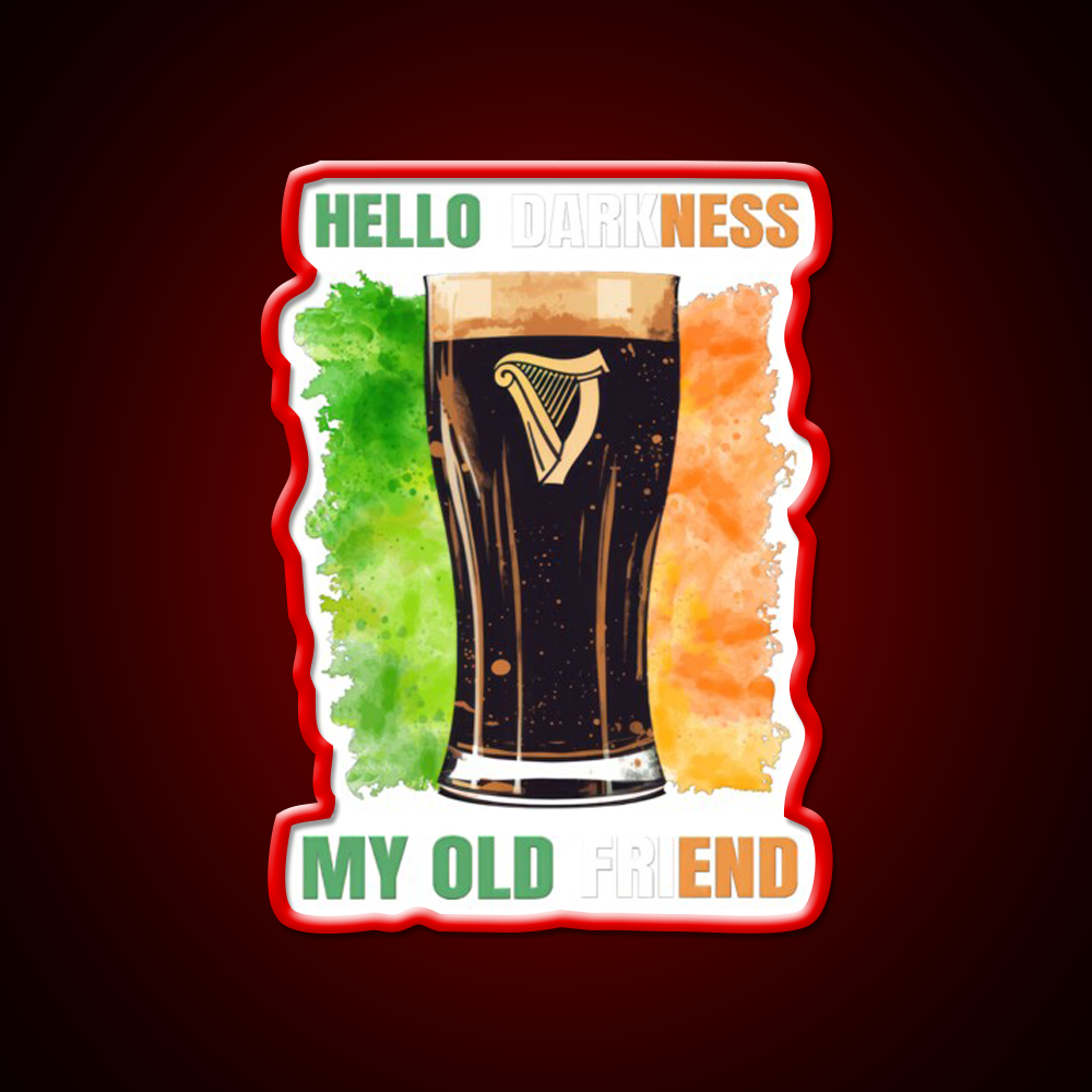 Hello Darkness My Old Friend Irish Stout Beer Bar Decor Led Neon Sign Rgb Color - LED neon sign view 10