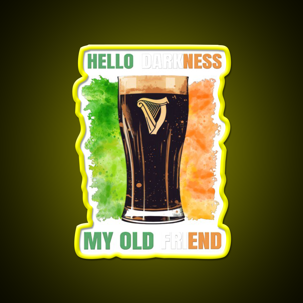 Hello Darkness My Old Friend Irish Stout Beer Bar Decor Led Neon Sign Rgb Color - LED neon sign view 7