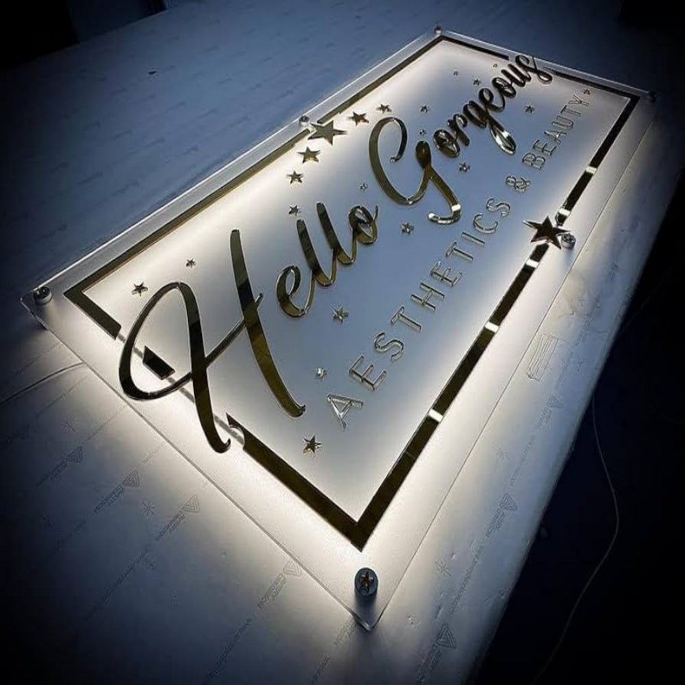 Hello Gergeous Beauty Salon Acrylic Business Logo Sign - Shineneon