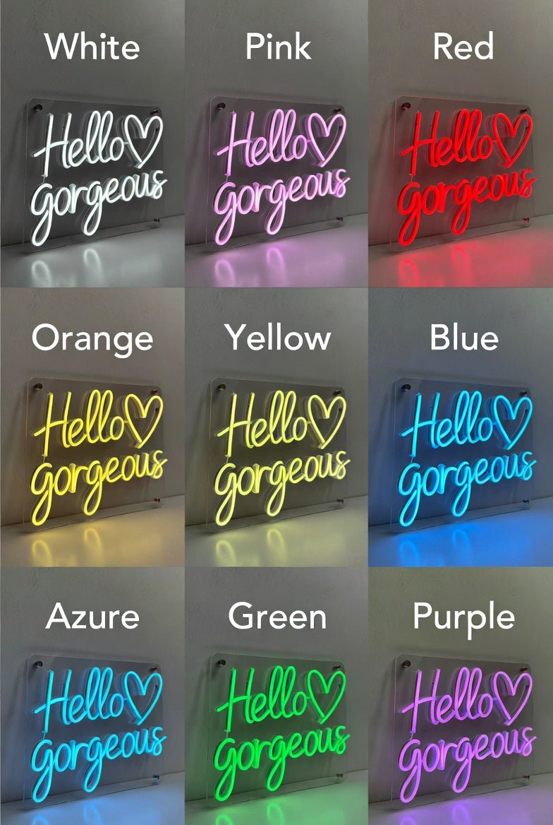 Hello Gorgeous LED Neon Sign Home Wall Art - Shineneon