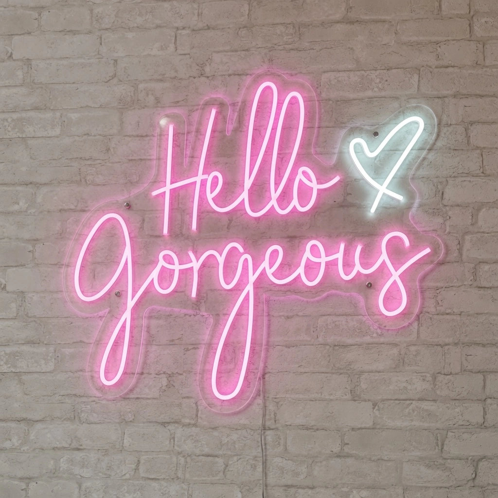 Hello Gorgeous LED Neon Sign Wall Art - 01 Original Product Image