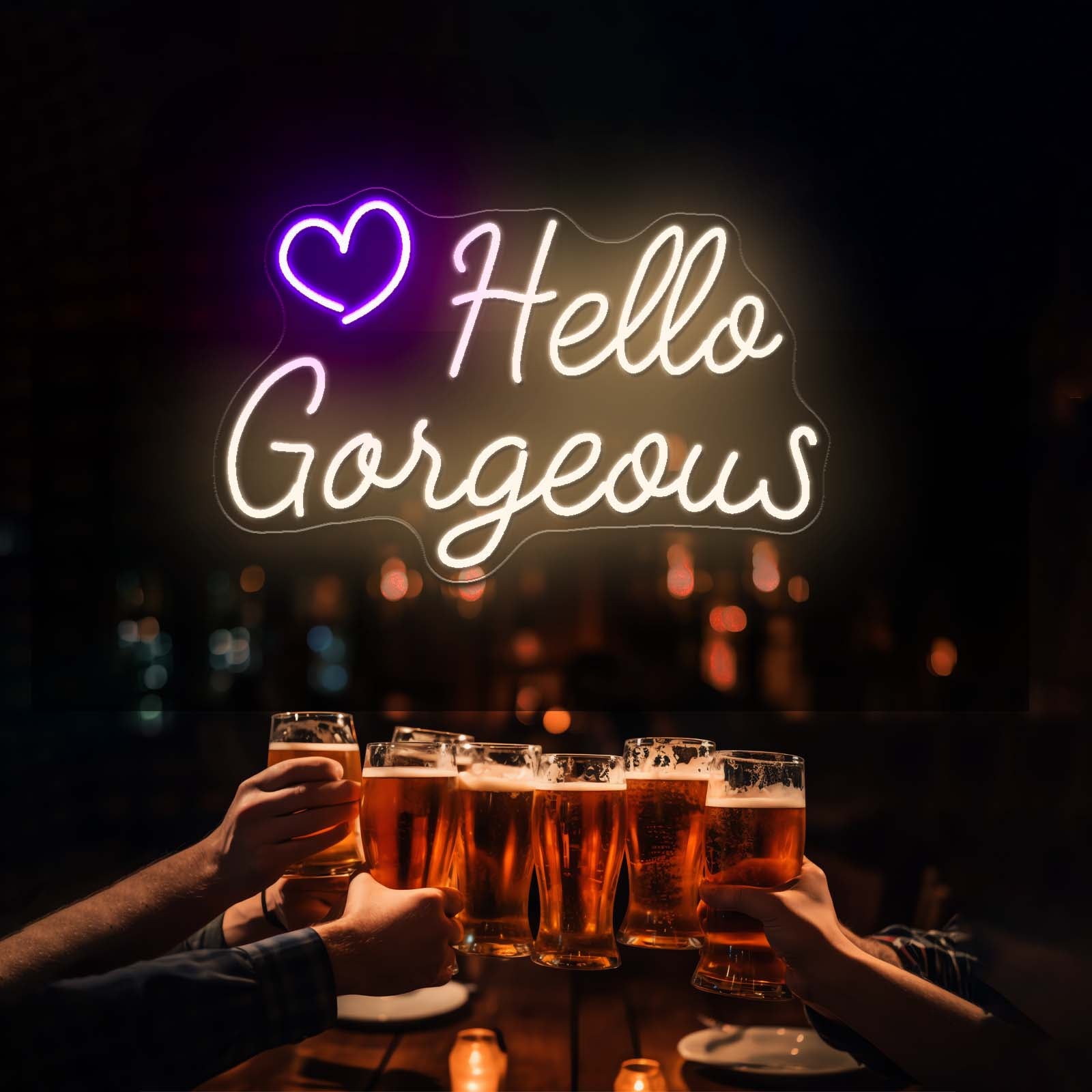 Hello Gorgeous Neon Sign For Bedroom Neon Sign For Sale