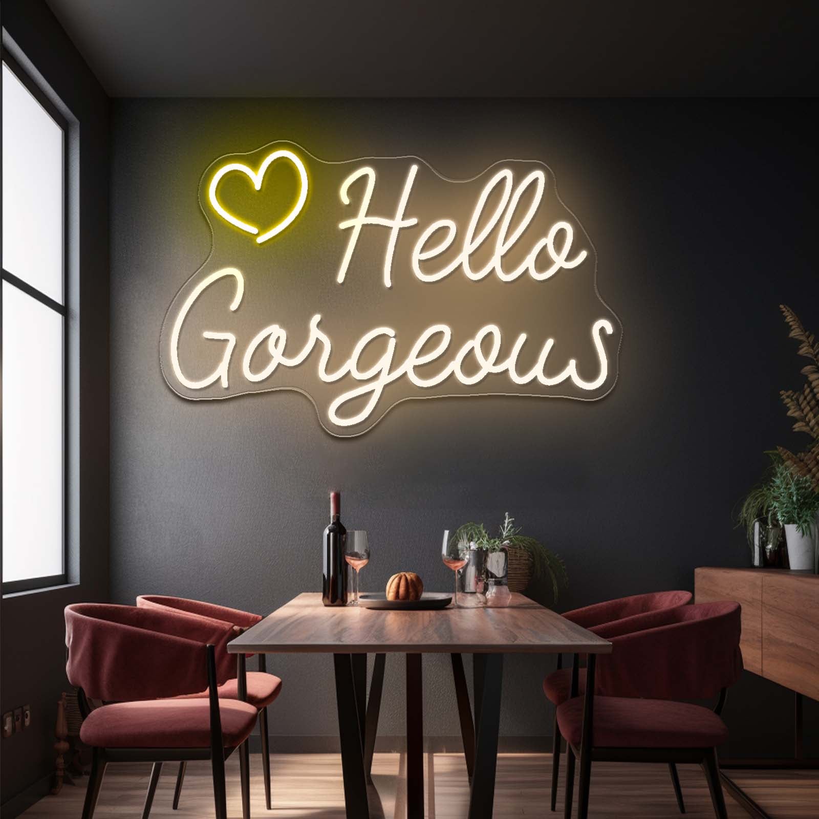 Hello Gorgeous Neon Sign For Bedroom Neon Sign For Sale