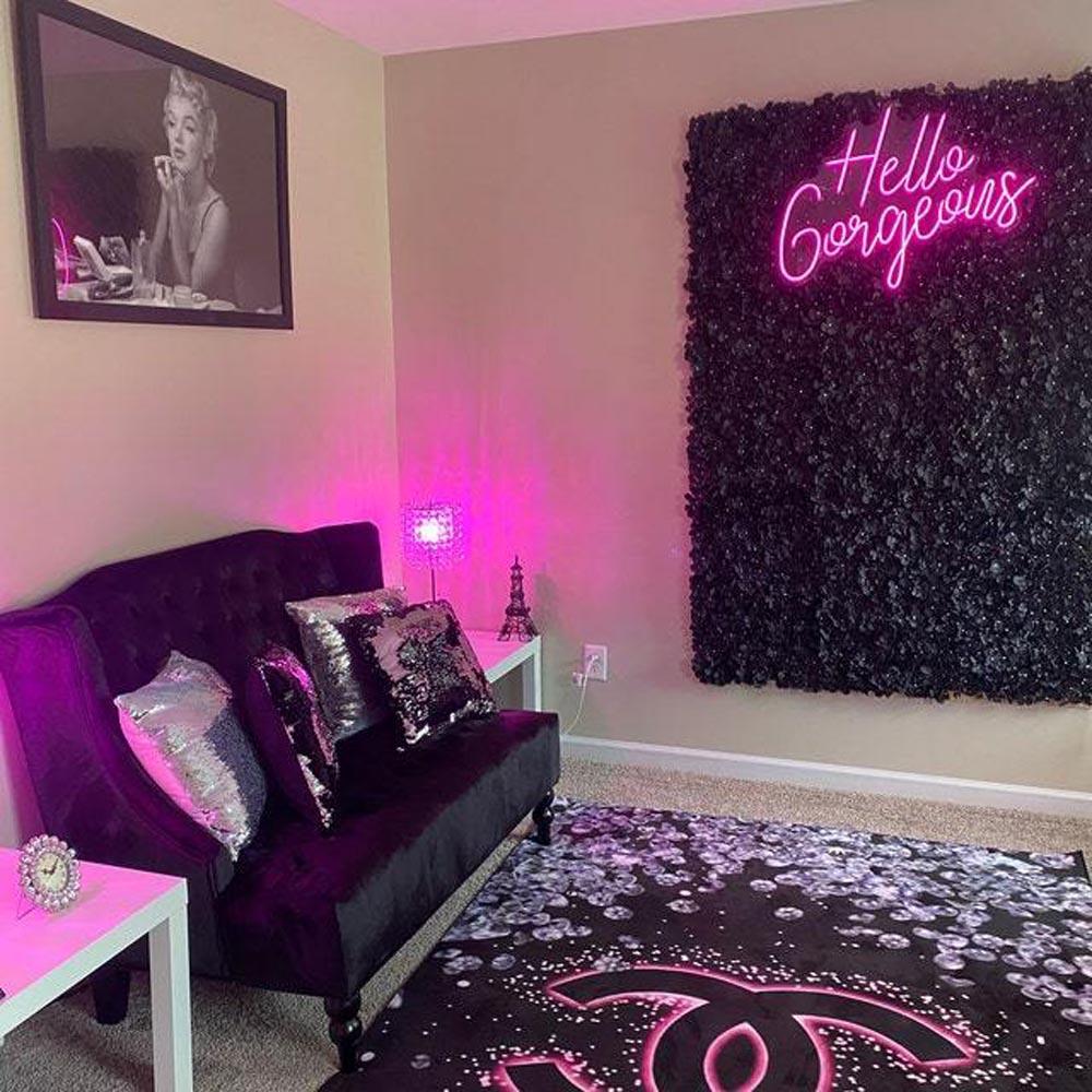 Hello Gorgeous Pink Handwritten Led Neon Sign Bedroom Decor | Shineneon