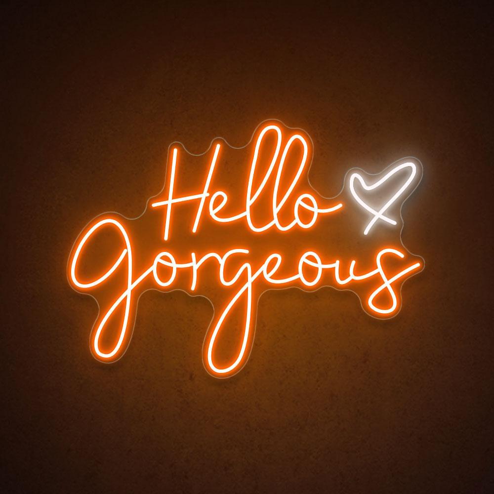 Hello Gorgeous Pink White Led Neon Sign Salon Boutique Wall Decor | Shineneon