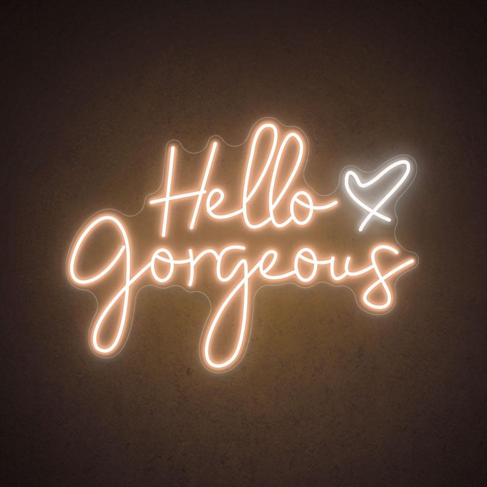Hello Gorgeous Pink White Led Neon Sign Salon Boutique Wall Decor | Shineneon