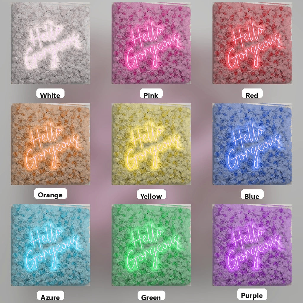 Hello Gorgeous Room Decor LED Neon Sign - 05 Color Grid