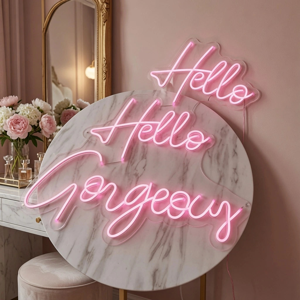 Hello Gorgeous Salon Wall Art LED Neon Sign - 02 High-Converting Product Image