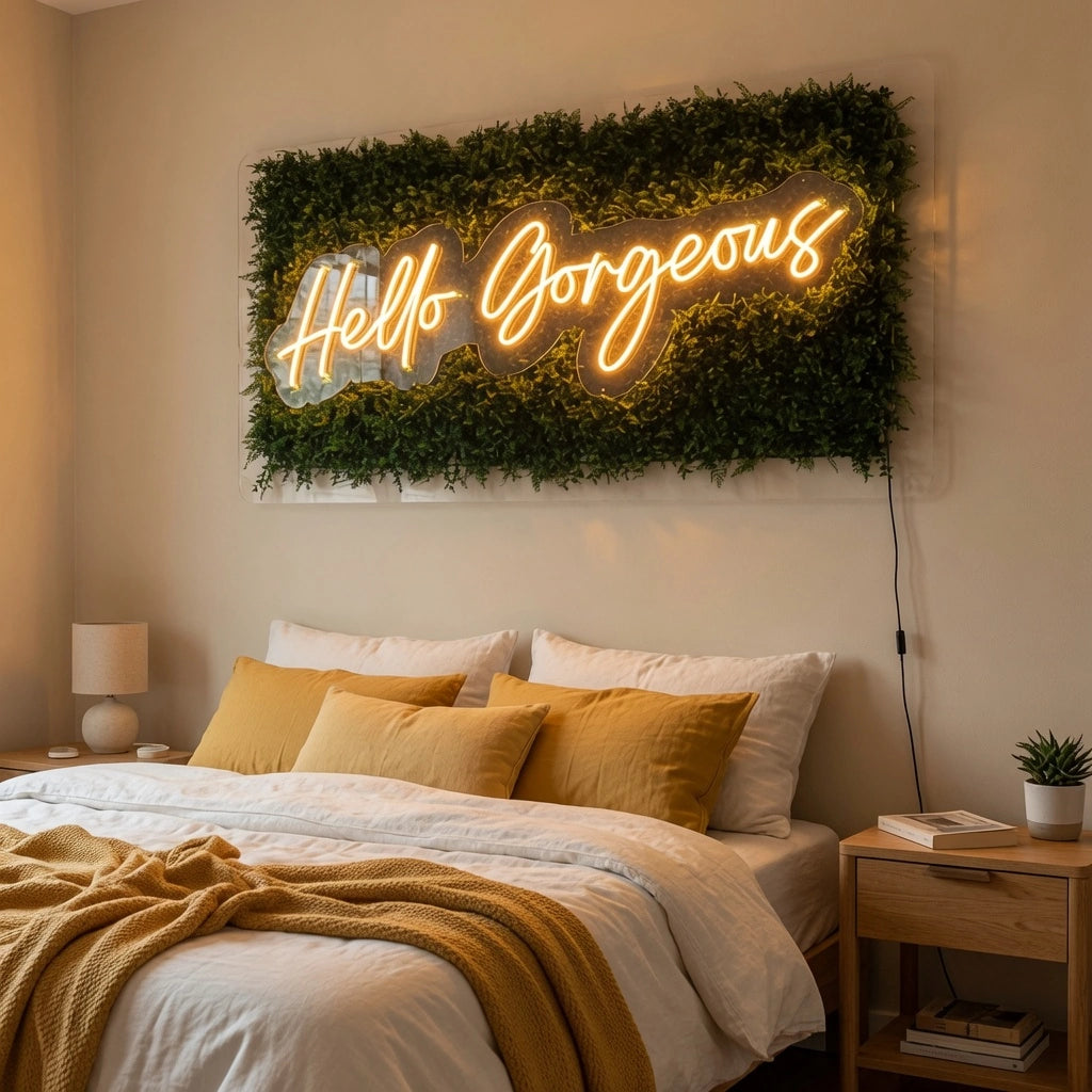 Hello Gorgeous Store Wall Decor LED Neon Sign - 03 Real Lifestyle Scene