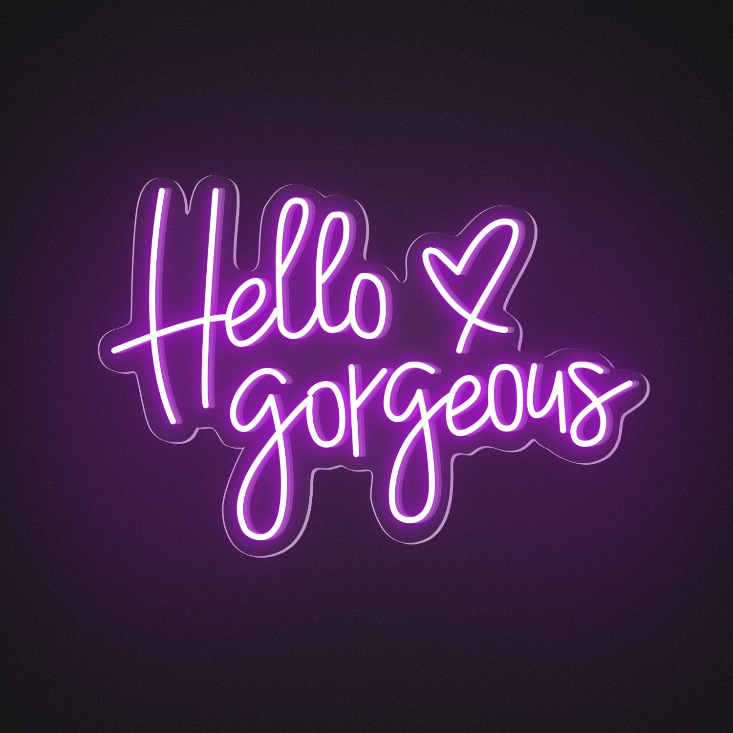 Hello Gorgeous White And Red Heart Led Neon Sign For Boutique Decor | Shineneon