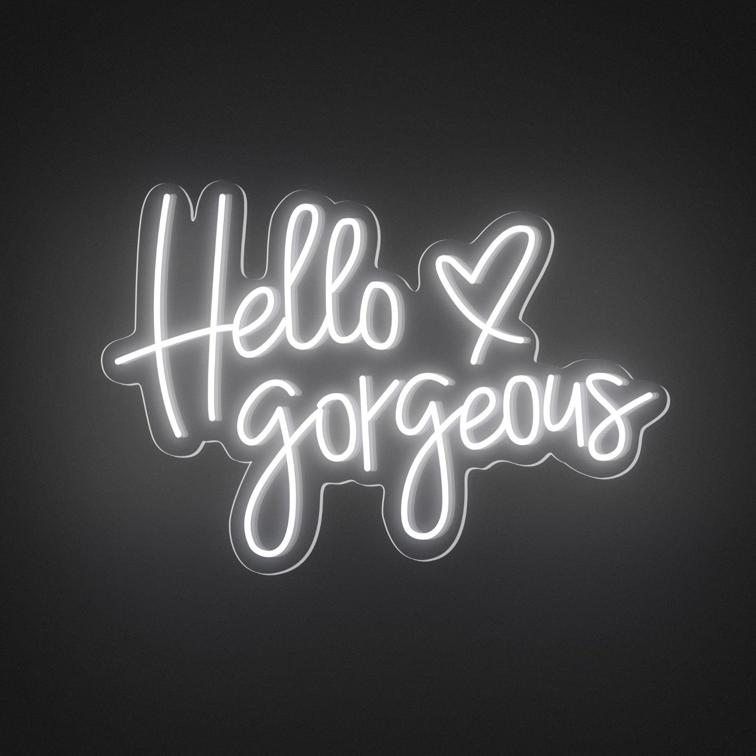 Hello Gorgeous White And Red Heart Led Neon Sign For Boutique Decor | Shineneon