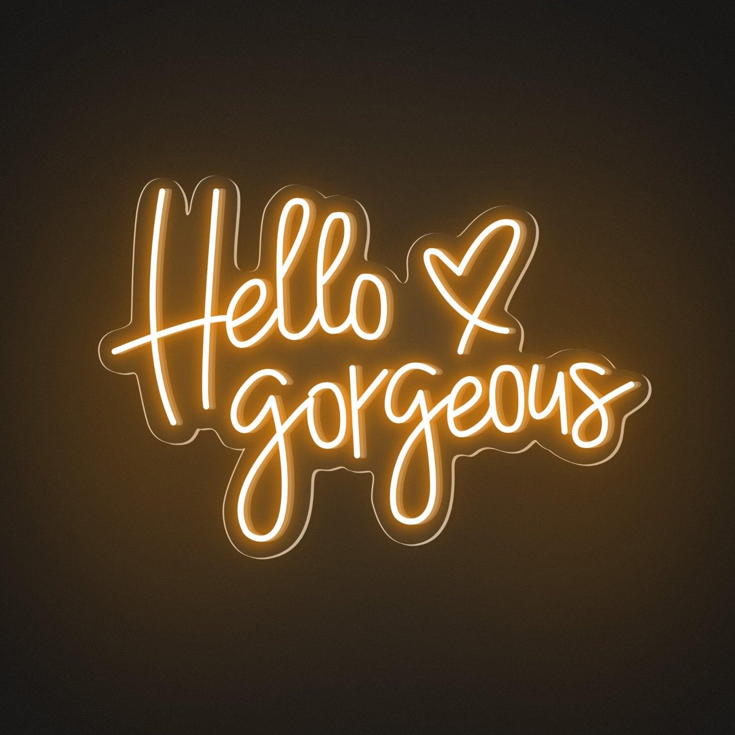 Hello Gorgeous White And Red Heart Led Neon Sign For Boutique Decor | Shineneon