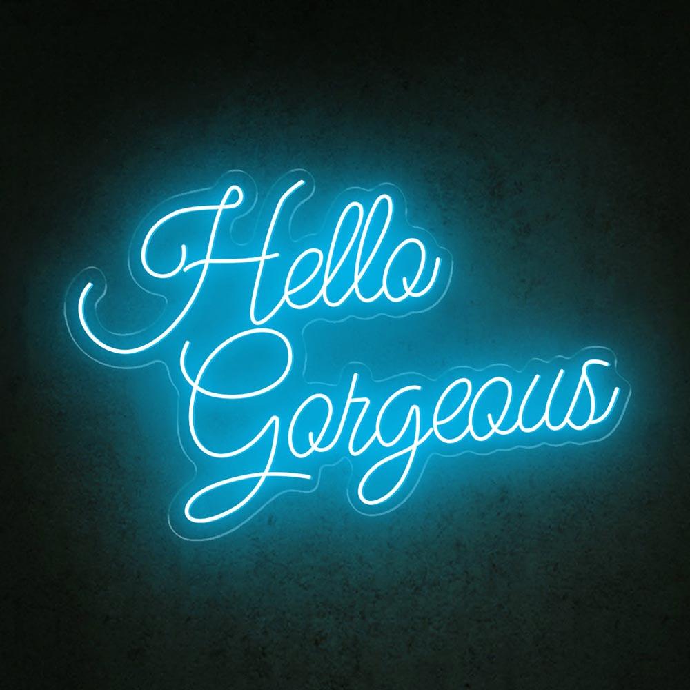 Hello Gorgeous White Floral Led Neon Sign For Home Salon Wedding Decor | Shineneon