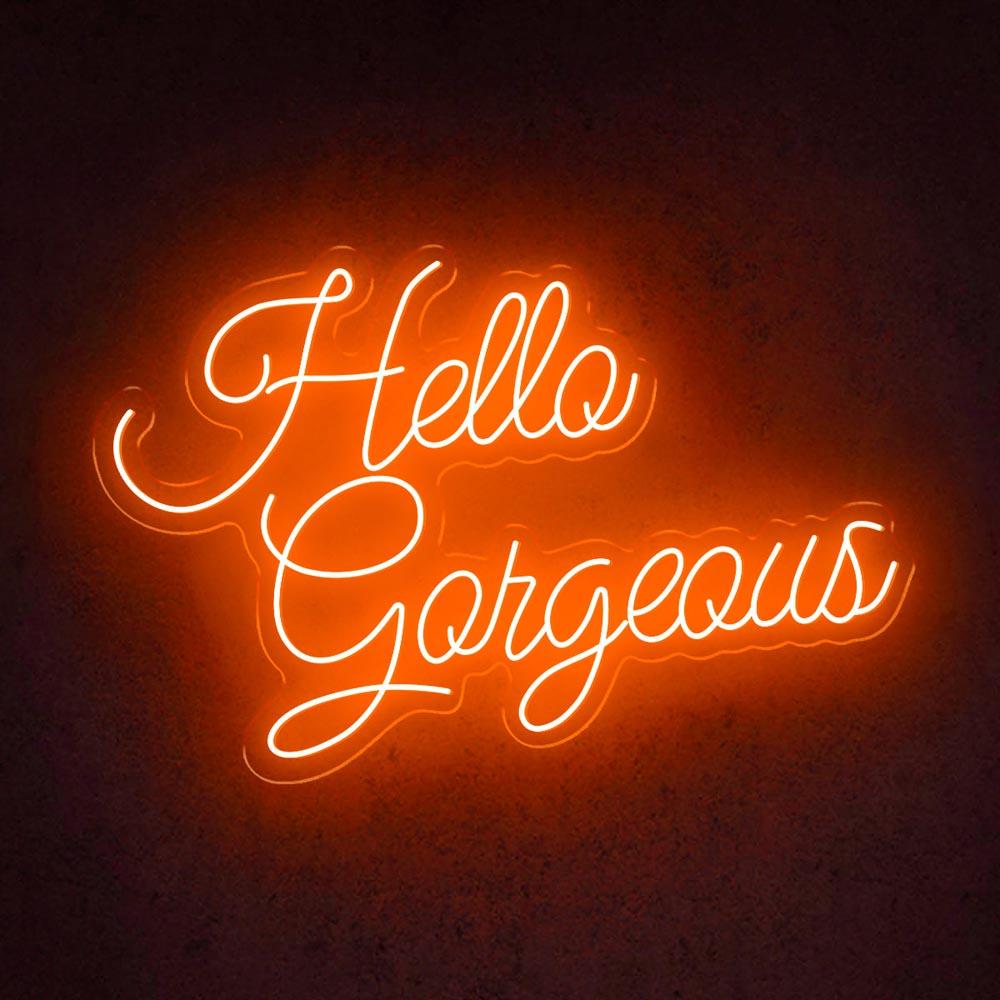 Hello Gorgeous White Floral Led Neon Sign For Home Salon Wedding Decor | Shineneon