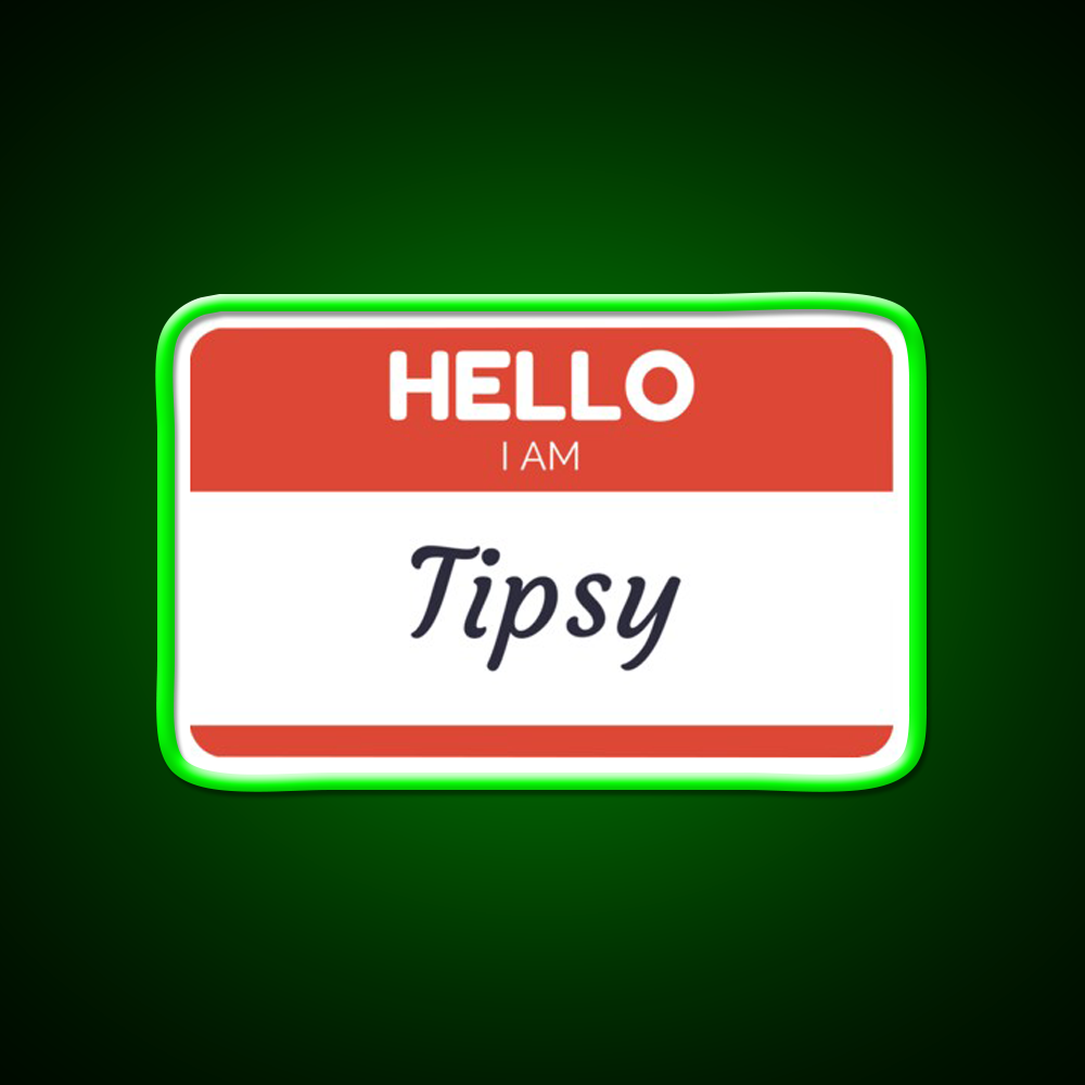 Hello I Am Tipsy Drinking Humor Man Cave Bar Led Neon Sign Rgb Color