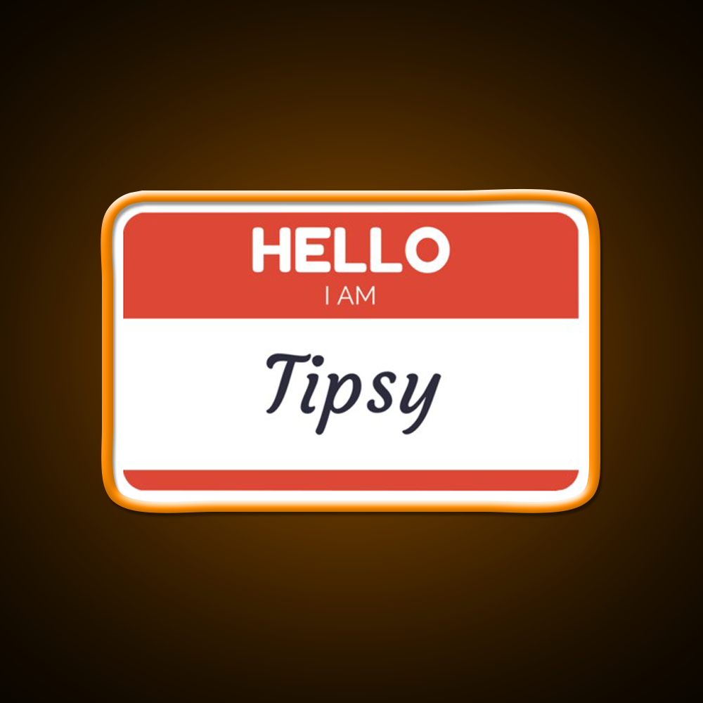 Hello I Am Tipsy Drinking Humor Man Cave Bar Led Neon Sign Rgb Color