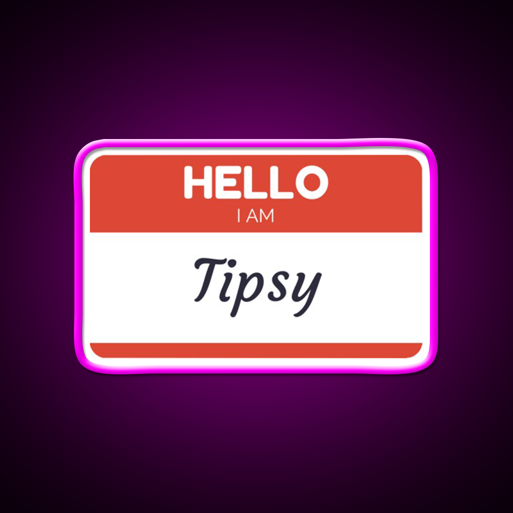 Hello I Am Tipsy Drinking Humor Man Cave Bar Led Neon Sign Rgb Color