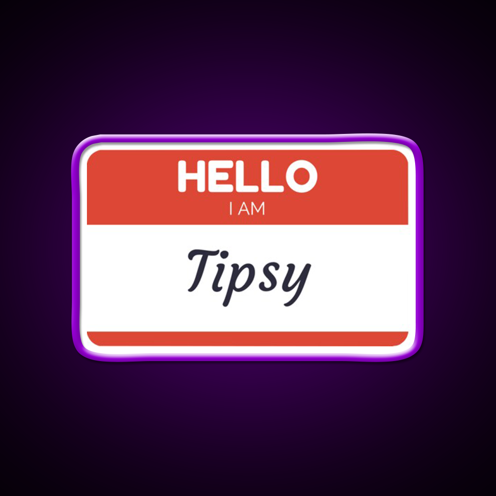 Hello I Am Tipsy Drinking Humor Man Cave Bar Led Neon Sign Rgb Color