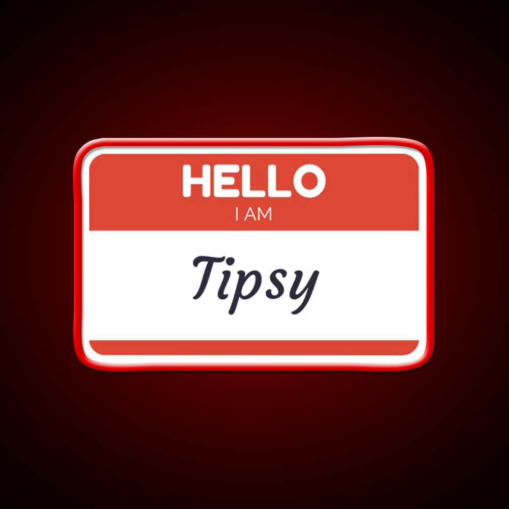 Hello I Am Tipsy Drinking Humor Man Cave Bar Led Neon Sign Rgb Color