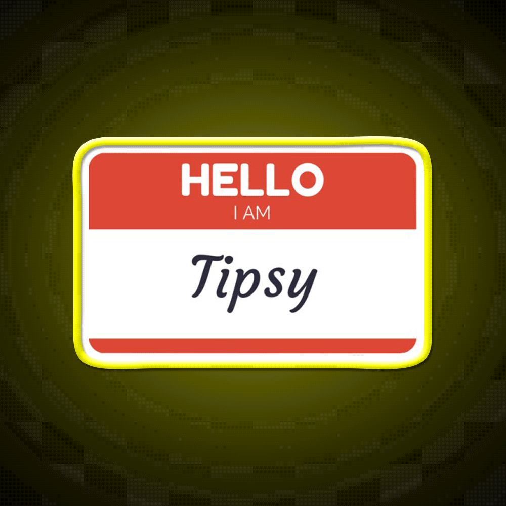 Hello I Am Tipsy Drinking Humor Man Cave Bar Led Neon Sign Rgb Color