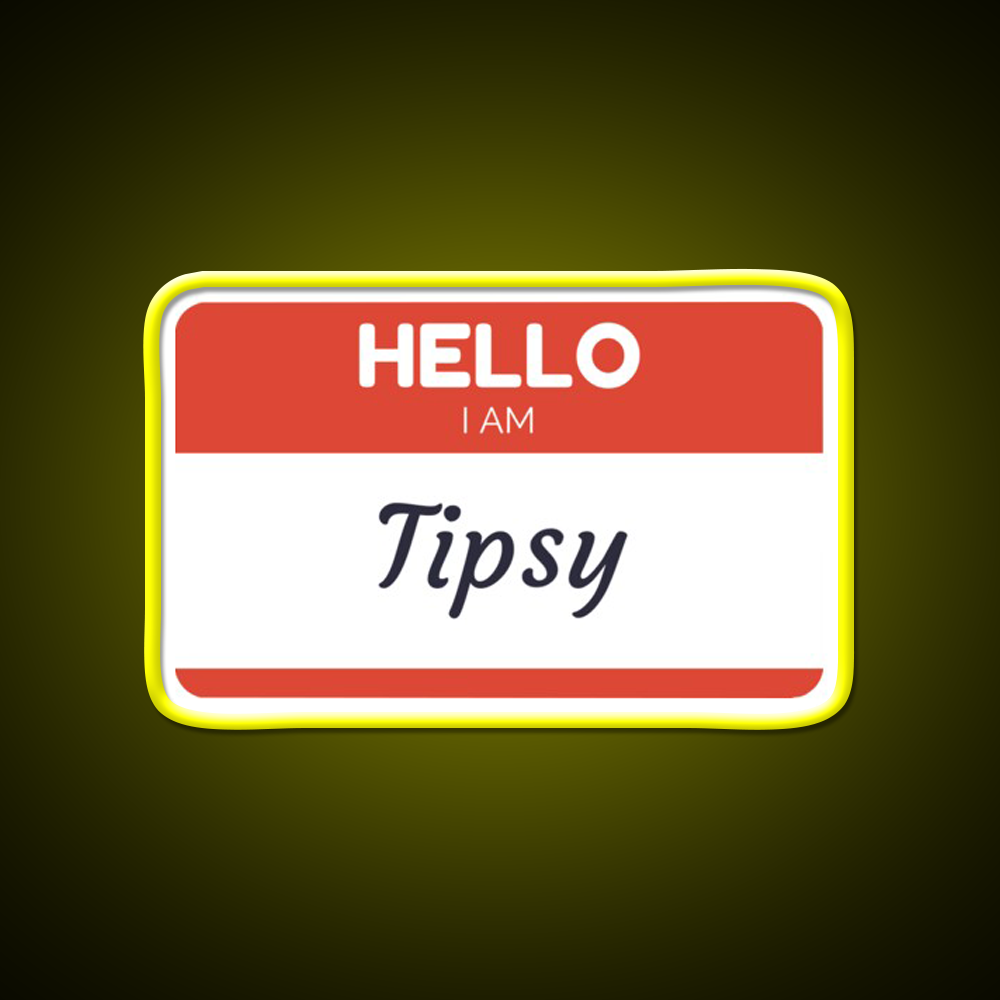 Hello I Am Tipsy Drinking Humor Man Cave Bar Led Neon Sign Rgb Color