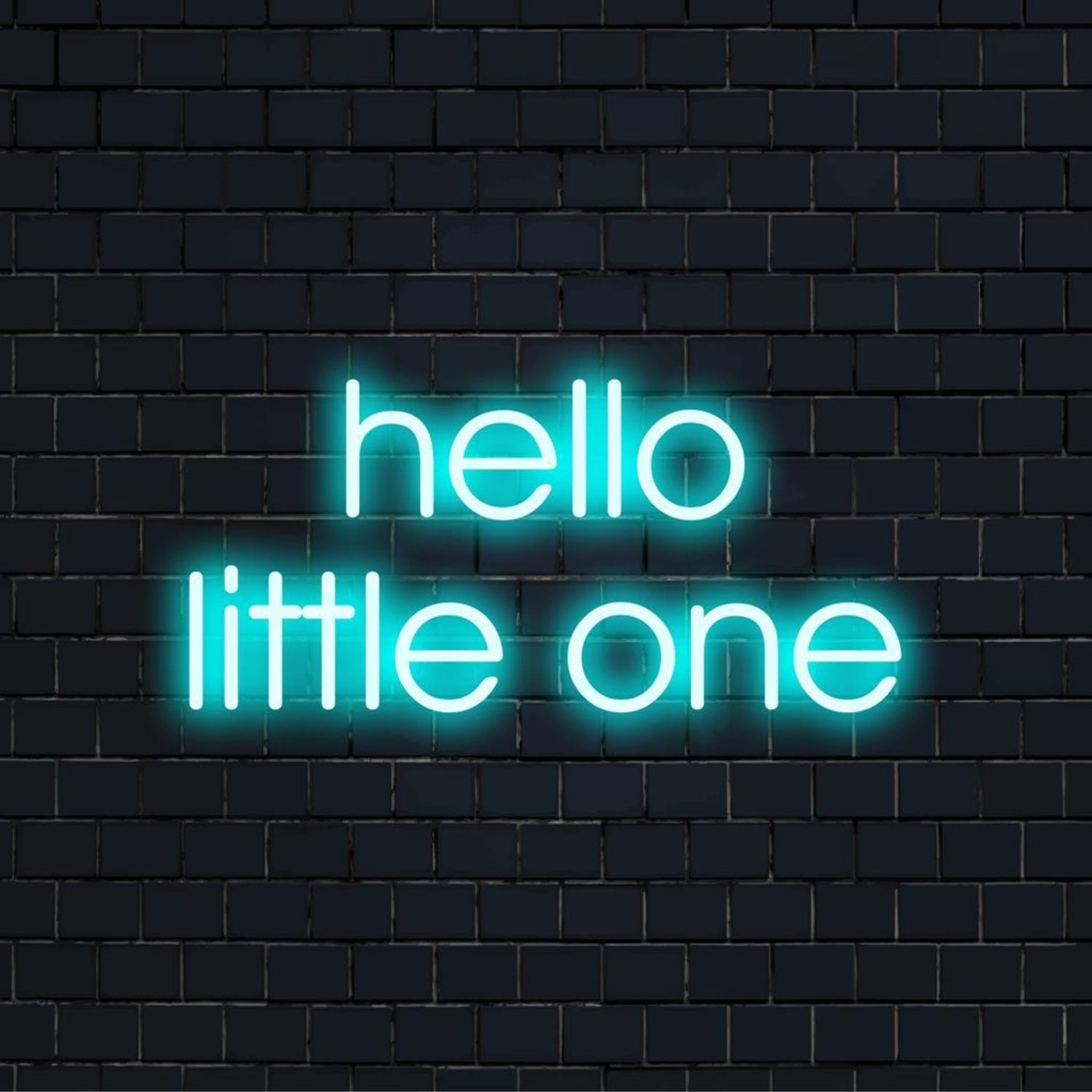 Hello Little One Blue-Green Led Neon Sign For Nursery Cafe Wall Decor | Shineneon