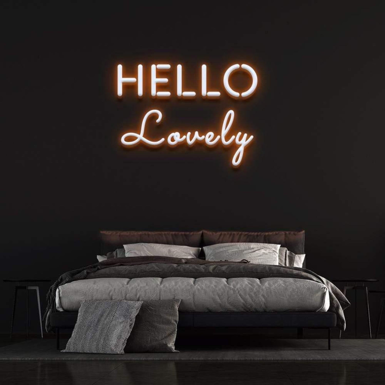 Hello Lovely White And Warm Glow Led Neon Sign For Modern Bedroom Decor | Shineneon