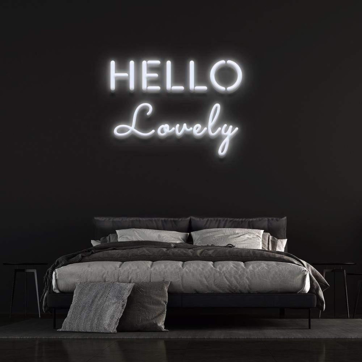 Hello Lovely White And Warm Glow Led Neon Sign For Modern Bedroom Decor | Shineneon