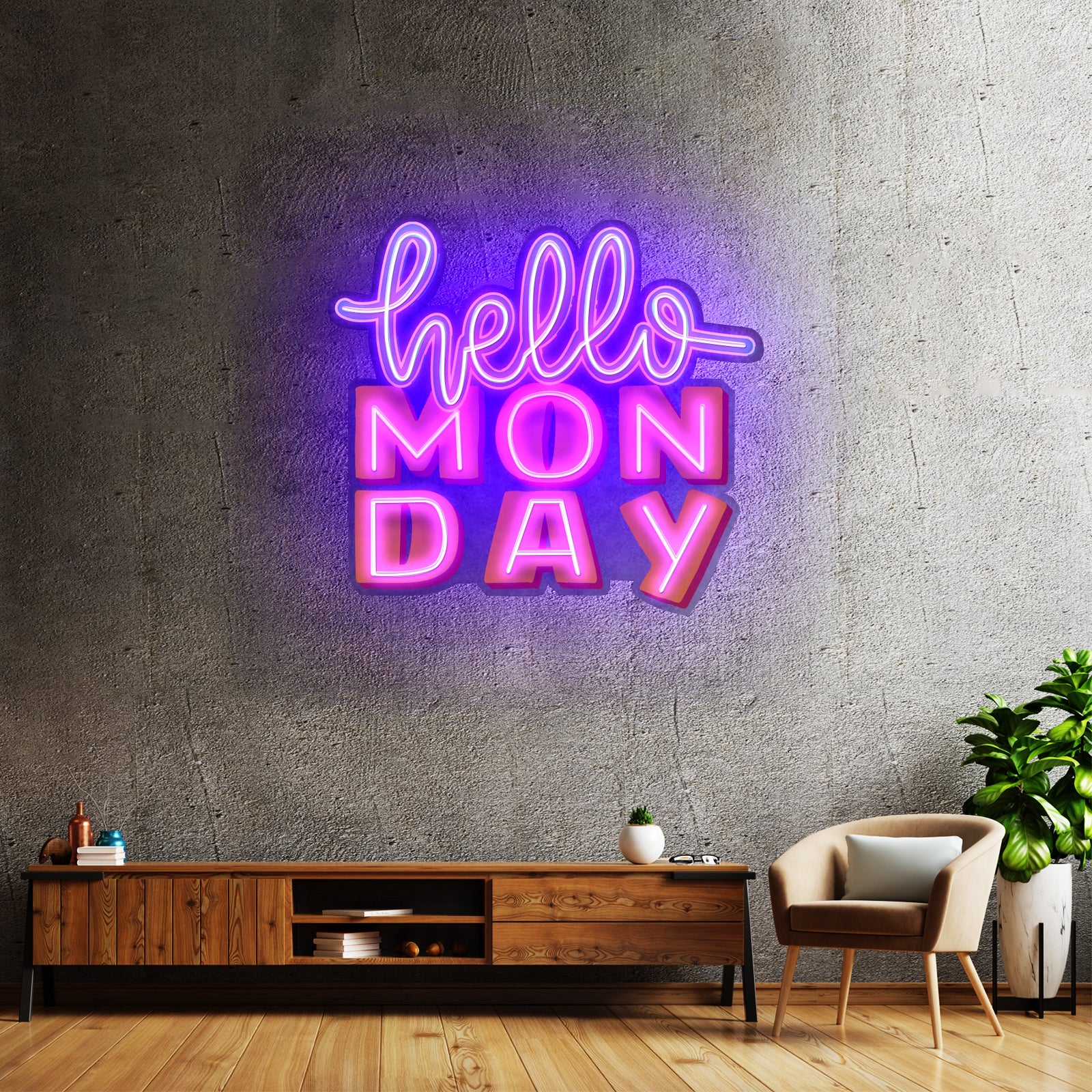 Hello Santa Christmas Neon Artwork For Sale