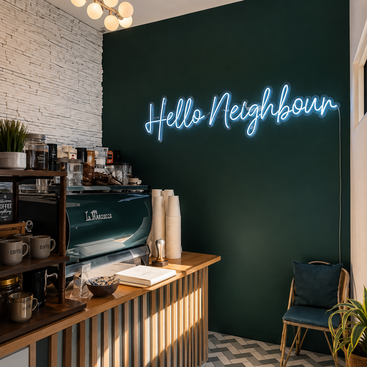 Hello Neighbours LED Neon Sign - 03 Real Lifestyle Scene