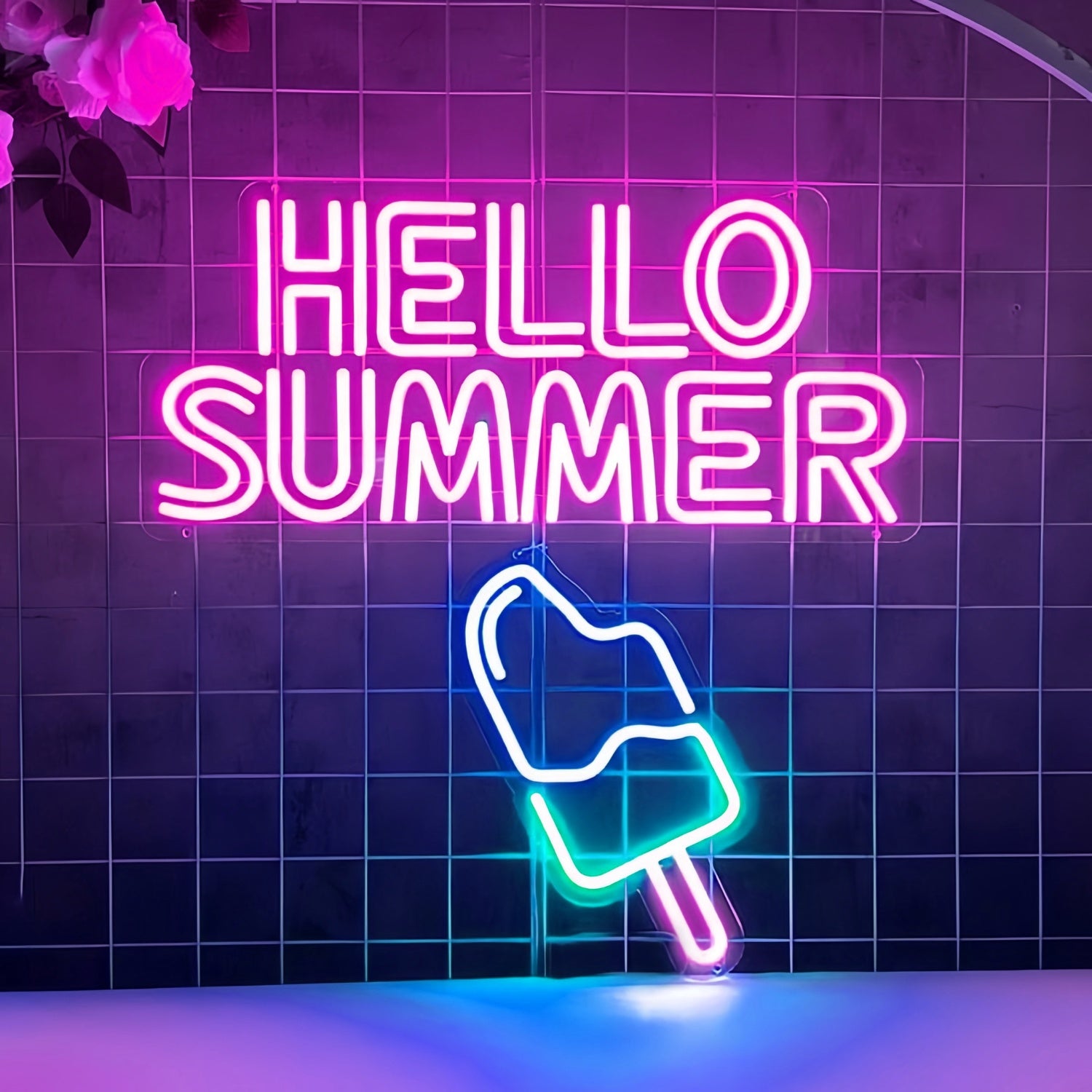 Hello Summer Popsicle Ice Cream Neon Sign | Shineneon