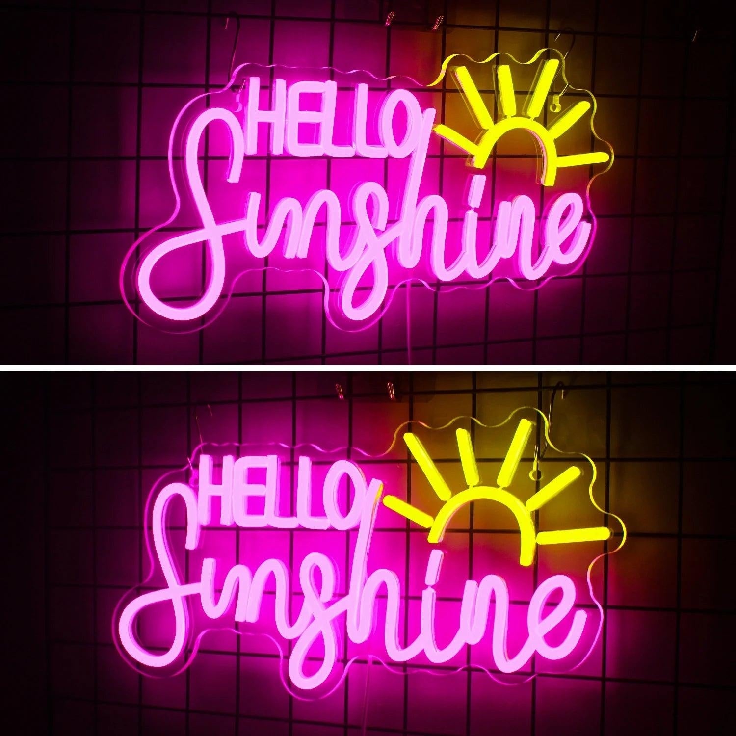 Hello Sunshine Pink Yellow Led Neon Sign Indoor Wall Cafe Decor - Shineneon