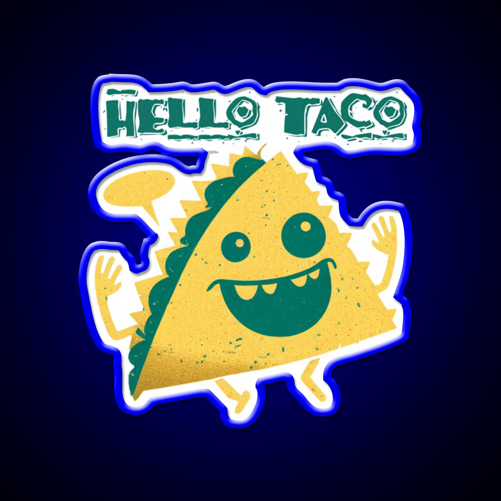 Hello Taco Classic T Taco Led Neon Sign Mexican Food Sign Rgb Color - Shineneon