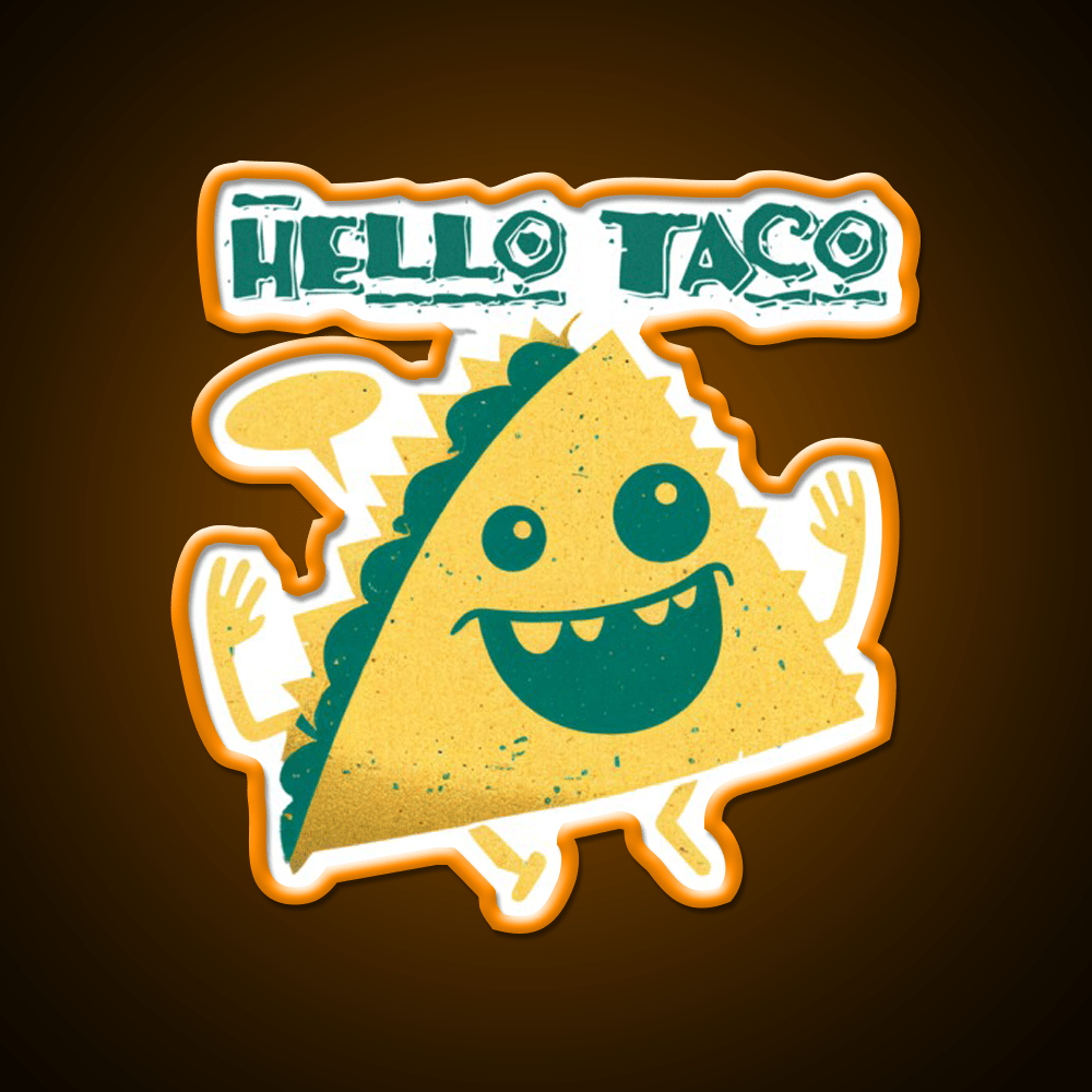 Hello Taco Classic T Taco Led Neon Sign Mexican Food Sign Rgb Color - Shineneon