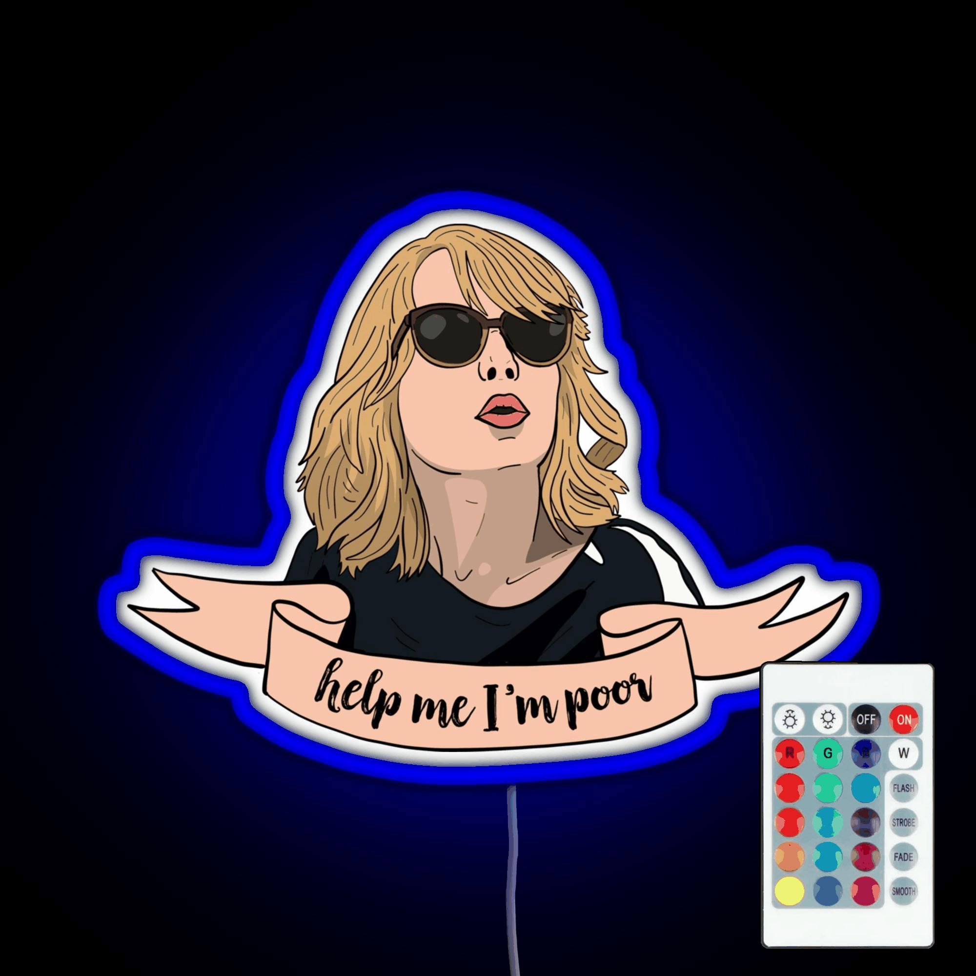 Help Me I M Poor Rgb Led Neon Sign Pop Wall Art