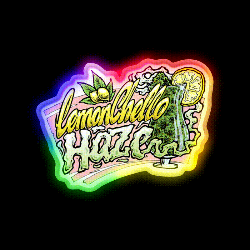 Hemp Inspired Green Leaf Led Neon Sign Bedroom Decor Rgb Color