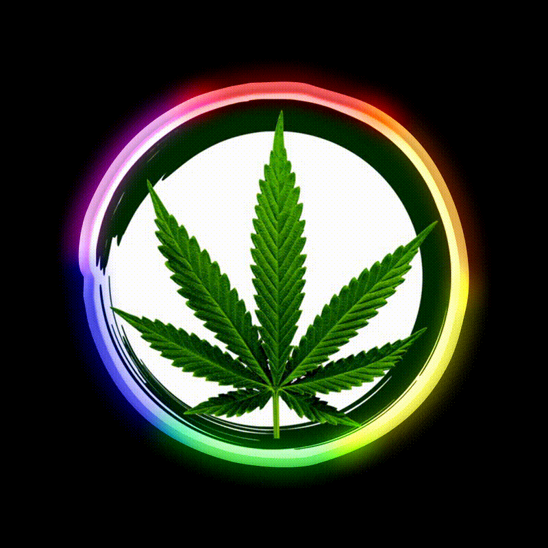 Hemp Inspired Green Leaf Led Neon Sign Rgb Color - LED neon sign close-up detail