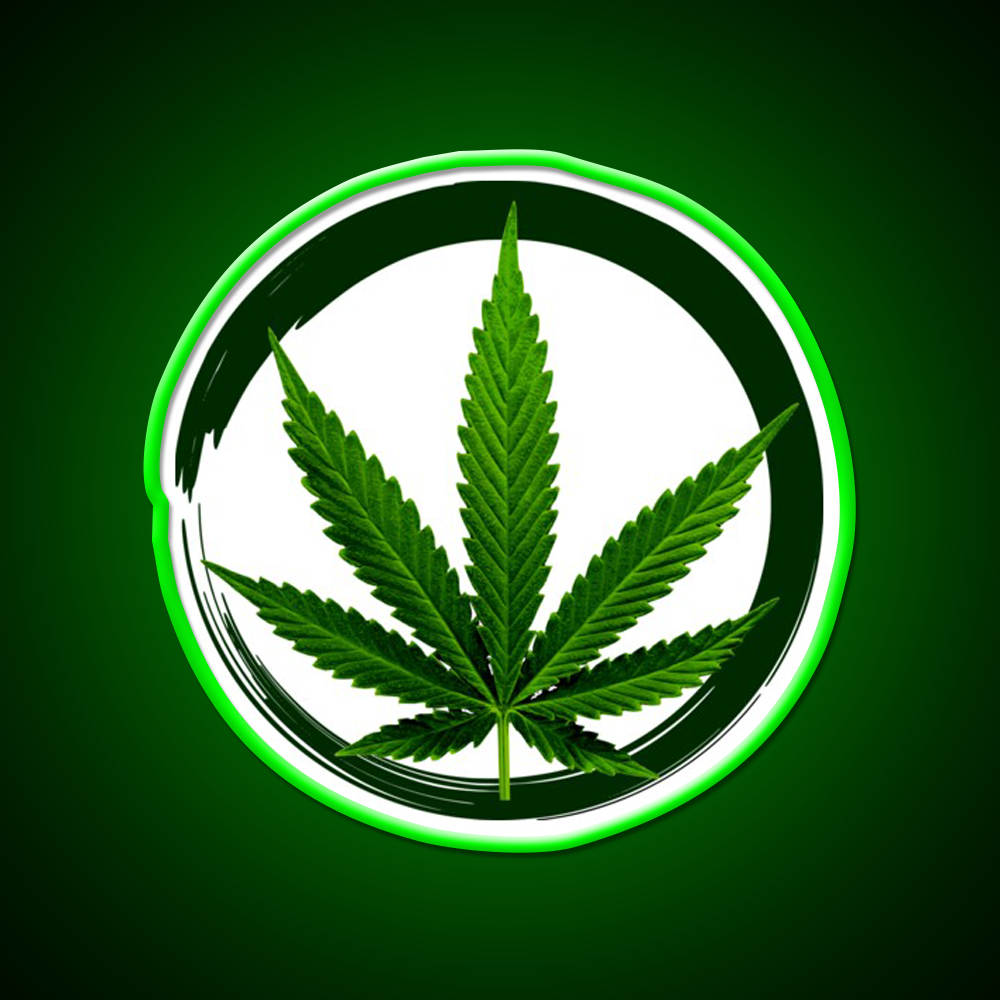 Hemp Inspired Green Leaf Led Neon Sign Rgb Color - LED neon sign view 8